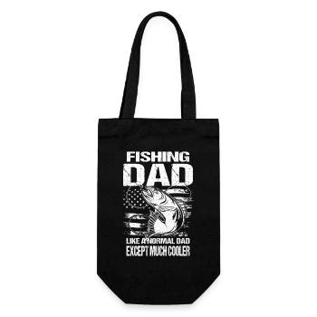 Fishing Dad Outfit - Lustiges Angler Geschenk Papa - Geschenkbeutel für Flaschen - Schwarz - Vorne
