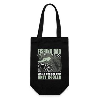 Fishing Dad Outfit - Lustiges Angler Geschenk Papa - Geschenkbeutel für Flaschen - Schwarz - Vorne