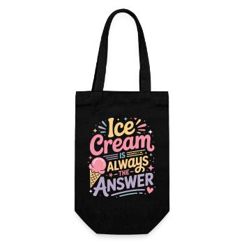 eiscreme Sprüche Eis Lustiges Kayak Geschenk - Geschenkbeutel für Flaschen - Schwarz - Vorne