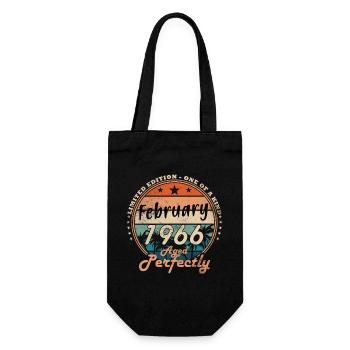 60th Birthday 60 Years February 1966 Vintage - Gift Bag for Bottles - black - Front