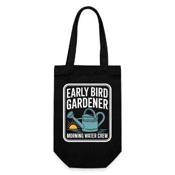 Early Bird Gardener Morning Water Crew - Gift Bag for Bottles - black - Front