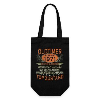 Born in February 1971 vintage 1971 Birthday - Gift Bag for Bottles - black - Front