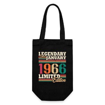 Vintage 1966 Janvier Rétro Cadeau D'anniversaire - Sac à bouteille - noir - Devant