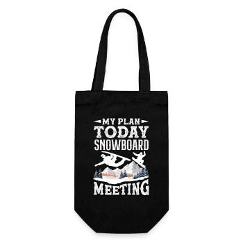 Snowboarden Snowboardtreffen Sessellift - Geschenkbeutel für Flaschen - Schwarz - Vorne
