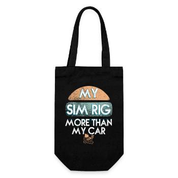 Mein Sim rigget mehr als mein Auto - Geschenkbeutel für Flaschen - Schwarz - Vorne