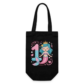 Sirène 1er anniversaire 1 année - Sac à bouteille - noir - Devant