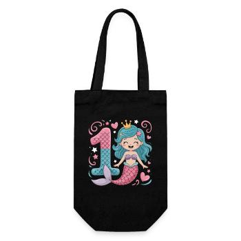 Sirène 1er anniversaire 1 année - Sac à bouteille - noir - Devant