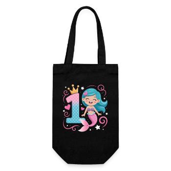 Sirène 1er anniversaire 1 année - Sac à bouteille - noir - Devant