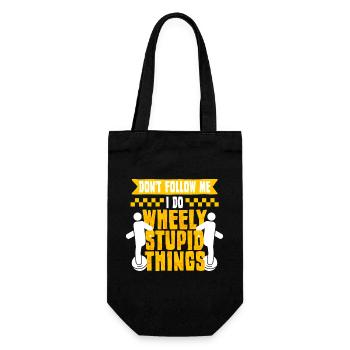 Monowheel Monocyclist Wheely Stupid Things - Gift Bag for Bottles - black - Front