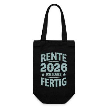 Pension 2026 | I've finished - Pension Rentner - Gift Bag for Bottles - black - Front
