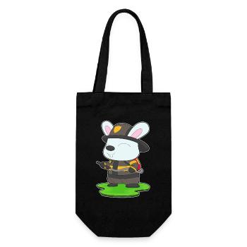 Rabbit Firefighter Fire Extinguisher Fire Brigade - Gift Bag for Bottles - black - Front