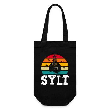 Nordsee Urlaub SYLT NORDSEE INSEL Lustiges - Geschenkbeutel für Flaschen - Schwarz - Vorne