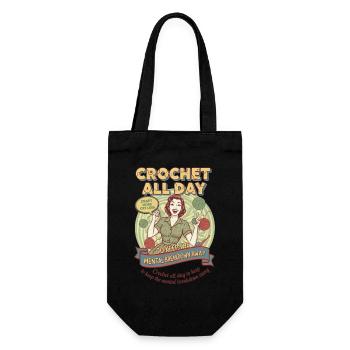 Crochet Lover Crochet All Day Keep The Mental - Gift Bag for Bottles - black - Front