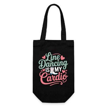Line Dancing Sayings Funny Line Dance Gift - Gift Bag for Bottles - black - Front