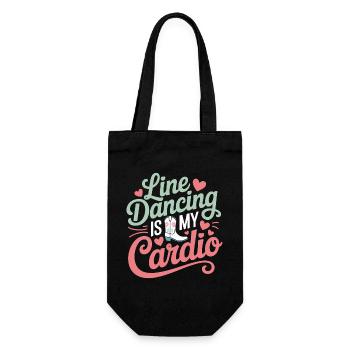Line Dancing Sayings Funny Line Dance Gift - Gift Bag for Bottles - black - Front