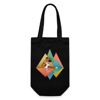 Boxer Dog Geometric - Gift Bag for Bottles - black - Front