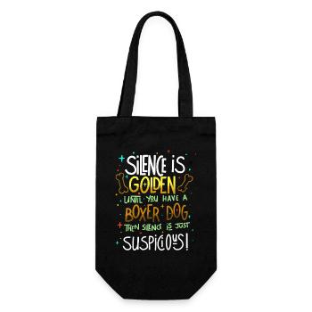 Silence Is Golden Unless You Have A Boxer  - Gift Bag for Bottles - black - Front