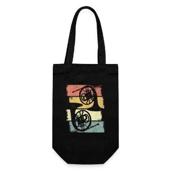 French Horns Drawing - Gift Bag for Bottles - black - Front