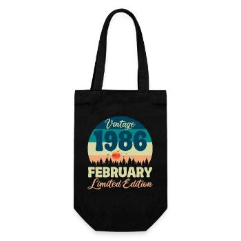 Anniversaire Février 1986 Cadeau Vintage Limited - Sac à bouteille - noir - Devant