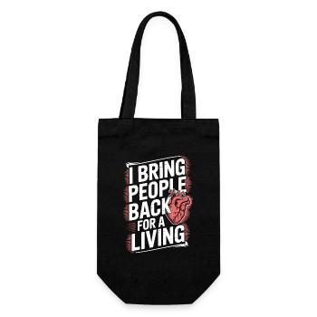 ICU Nurse I Bring People Back For Intensive Care - Gift Bag for Bottles - black - Front