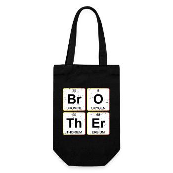 Br O Th Er Brother Periodic Table Chemistry  - Geschenkbeutel für Flaschen - Schwarz - Vorne