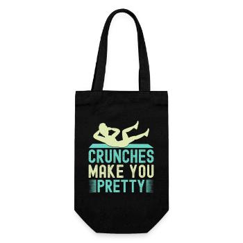 Fitness Fanatics Crunches Make You Pretty - Gift Bag for Bottles - black - Front