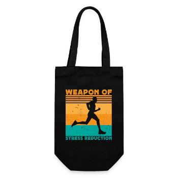 Running Run Weapon Of Stress Marathon Runner - Gift Bag for Bottles - black - Front