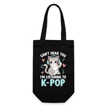 Cant Hear You Im Listening To K Pop - Geschenkbeutel für Flaschen - Schwarz - Vorne