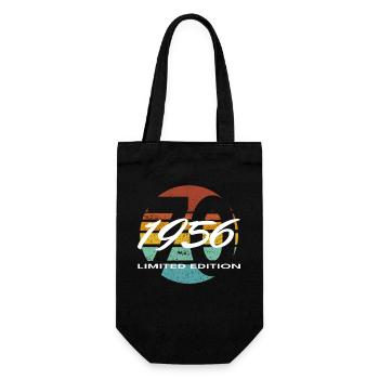 70th Birthday 1956 Gift for Men and Women - Gift Bag for Bottles - black - Front
