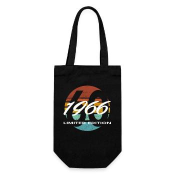 60. Geburtstag 1966 Geschenk für Männer und Frauen - Geschenkbeutel für Flaschen - Schwarz - Vorne