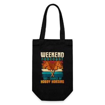 21 Weekend Forecast 100 Chance of Hobby Horsin - Geschenkbeutel für Flaschen - Schwarz - Vorne