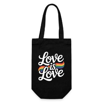 Love is Love Rainbow LGBTQ Pride - Geschenkbeutel für Flaschen - Schwarz - Vorne