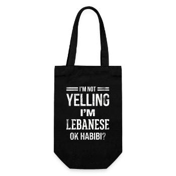 Nicht schreien, ich bin Libanese, okay, Habibi. - Geschenkbeutel für Flaschen - Schwarz - Vorne