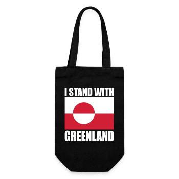 I Stand With Greenland - Geschenkbeutel für Flaschen - Schwarz - Vorne