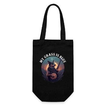 Banjo Playing Dog My Grass Is Blue - Gift Bag for Bottles - black - Front