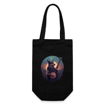 Chien jouant du banjo - Sac à bouteille - noir - Devant