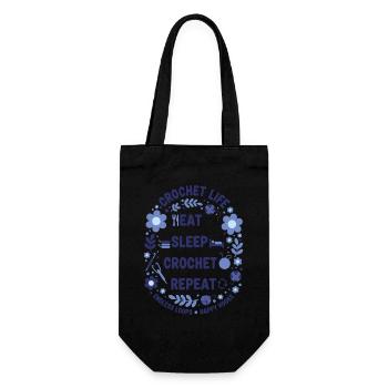 Crochet Life Eat Sleep Crochet Repeat Happy Hooks - Gift Bag for Bottles - black - Front