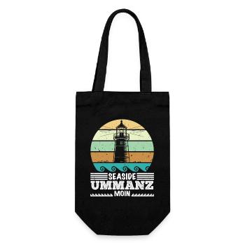 Ostsee Urlaub SEASIDE UMMANZ MOIN Lustiges - Geschenkbeutel für Flaschen - Schwarz - Vorne