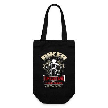 71st Birthday Motorcyclist Motorcycle - Gift Bag for Bottles - black - Front
