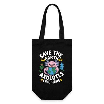 Axolotl Save The Earth - Gift Bag for Bottles - black - Front