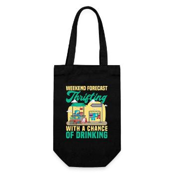 Thrift Shopper Weekend Forecast Thrift Store - Gift Bag for Bottles - black - Front