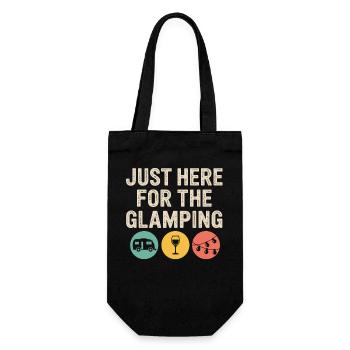 Just Here for the Glamping - Gift Bag for Bottles - black - Front