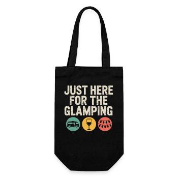 Just Here for the Glamping - Gift Bag for Bottles - black - Front
