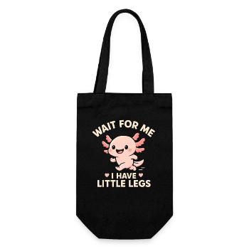 Axolotl Saying Meme Humor Funny Little Legs - Gift Bag for Bottles - black - Front