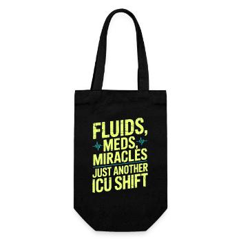 ICU Nurse Fluids Meds Miracles Intensive Care - Geschenkbeutel für Flaschen - Schwarz - Vorne