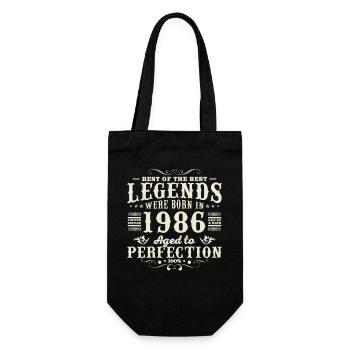 1986 Vintage Retro Geburtstagsgeschenk - Geschenkbeutel für Flaschen - Schwarz - Vorne