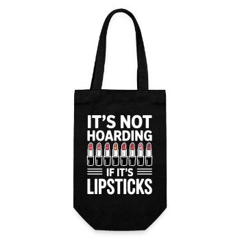 Lippenstift Sprüche Lustige Lippenstift Geschenk f - Geschenkbeutel für Flaschen - Schwarz - Vorne