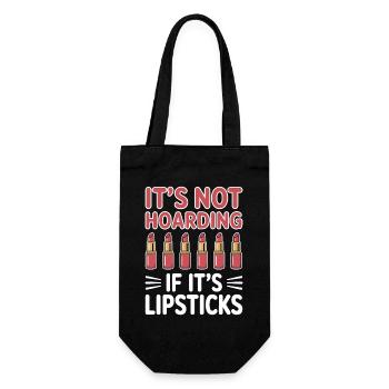Lippenstift Sprüche Lustige Lippenstift Geschenk - Geschenkbeutel für Flaschen - Schwarz - Vorne