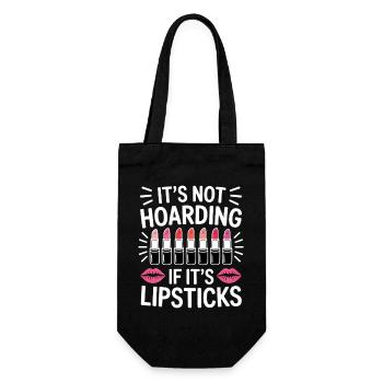 Lippenstift Sprüche Lustige Lippenstift Geschenk - Geschenkbeutel für Flaschen - Schwarz - Vorne