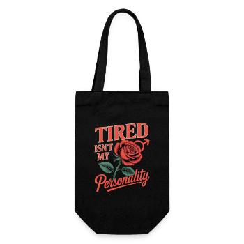 Women's Day Feminism Tired Isn't My Personality - Gift Bag for Bottles - black - Front